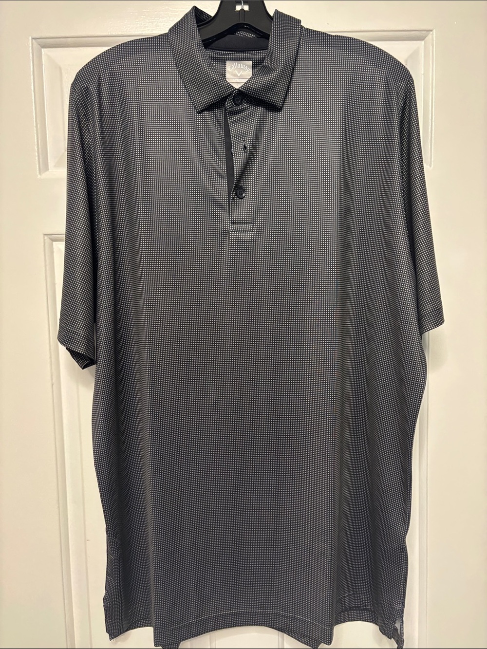 Callaway Men’s Opti-Dri Performance Golf Polo – Black/Gray – Size Large